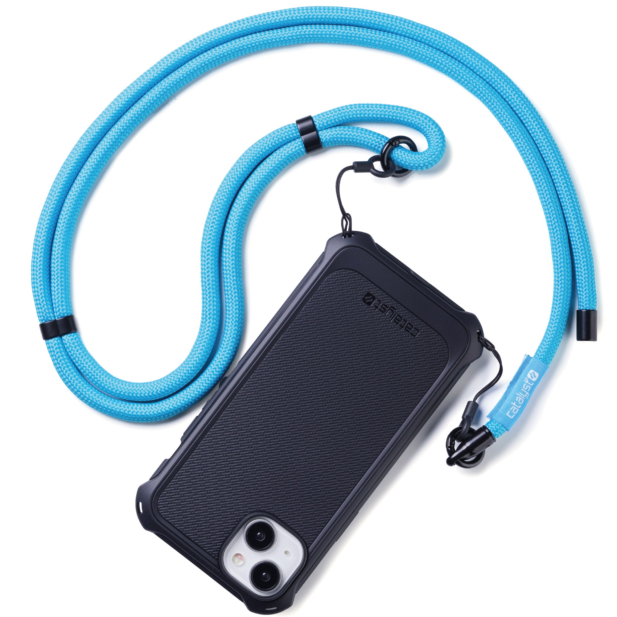 CATNECKLANBLU-FBA | Catalyst-Crossbody-Shoulder-Strap-attached-to-Crux-Case-for-iPhone-Hero-Listing-Neon-Blue