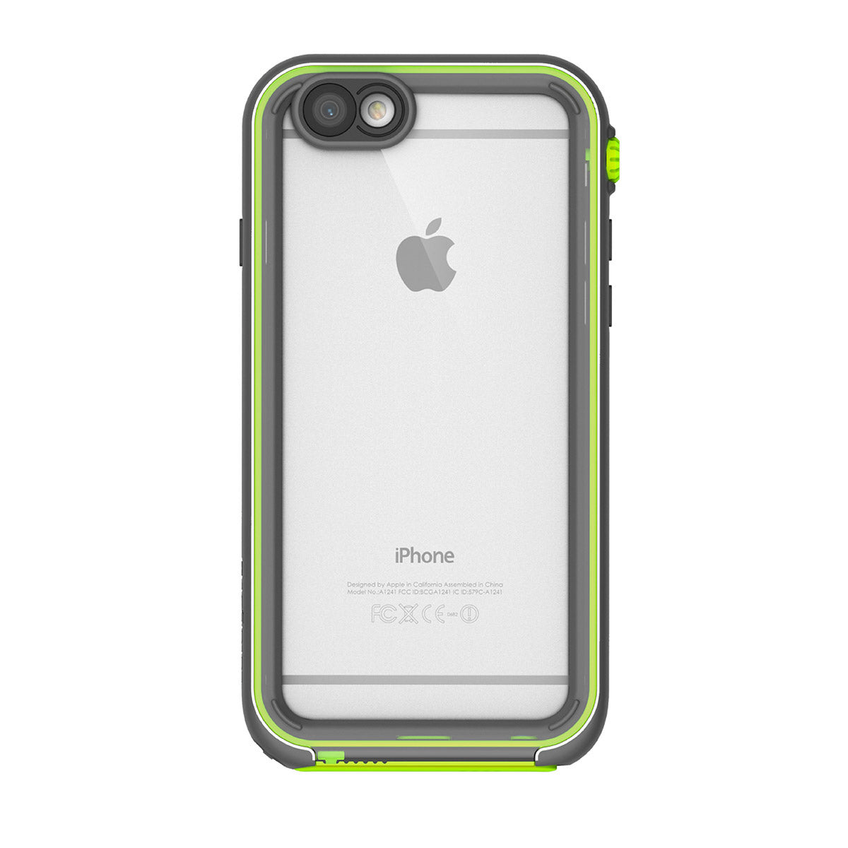 Catalyst iphone 6s waterproof case showing the back view of the case in green pop colorway