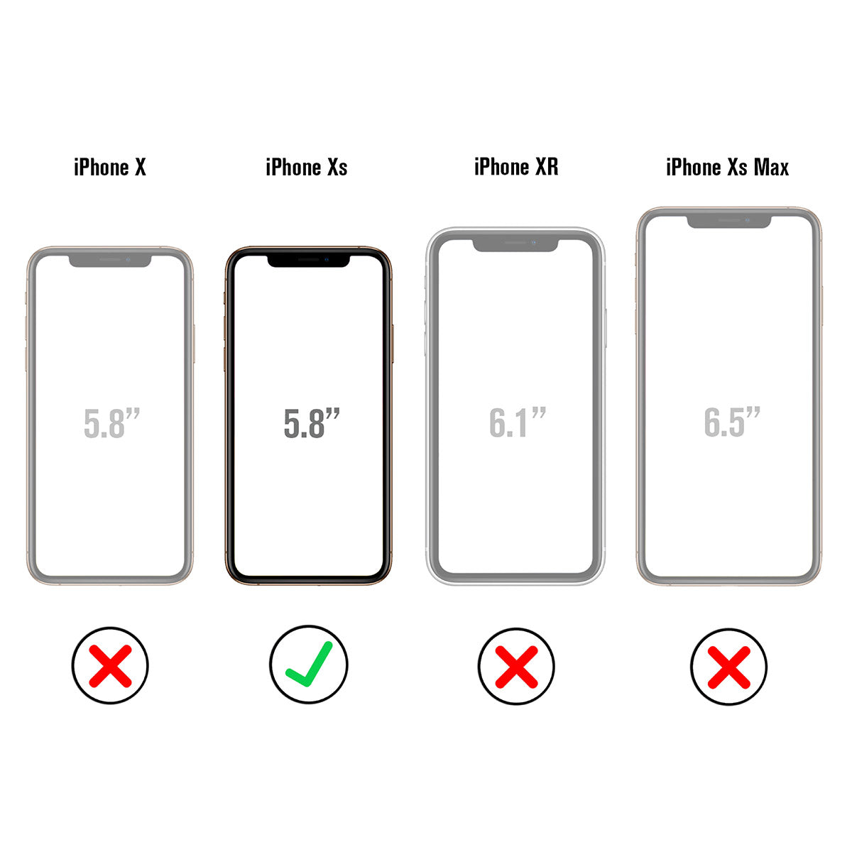 Catalyst iphone x/xr/xs/xs max waterproof case x showing the case actual size in stealth black text reads iphone x iphone xs iphone xr iphone xs max