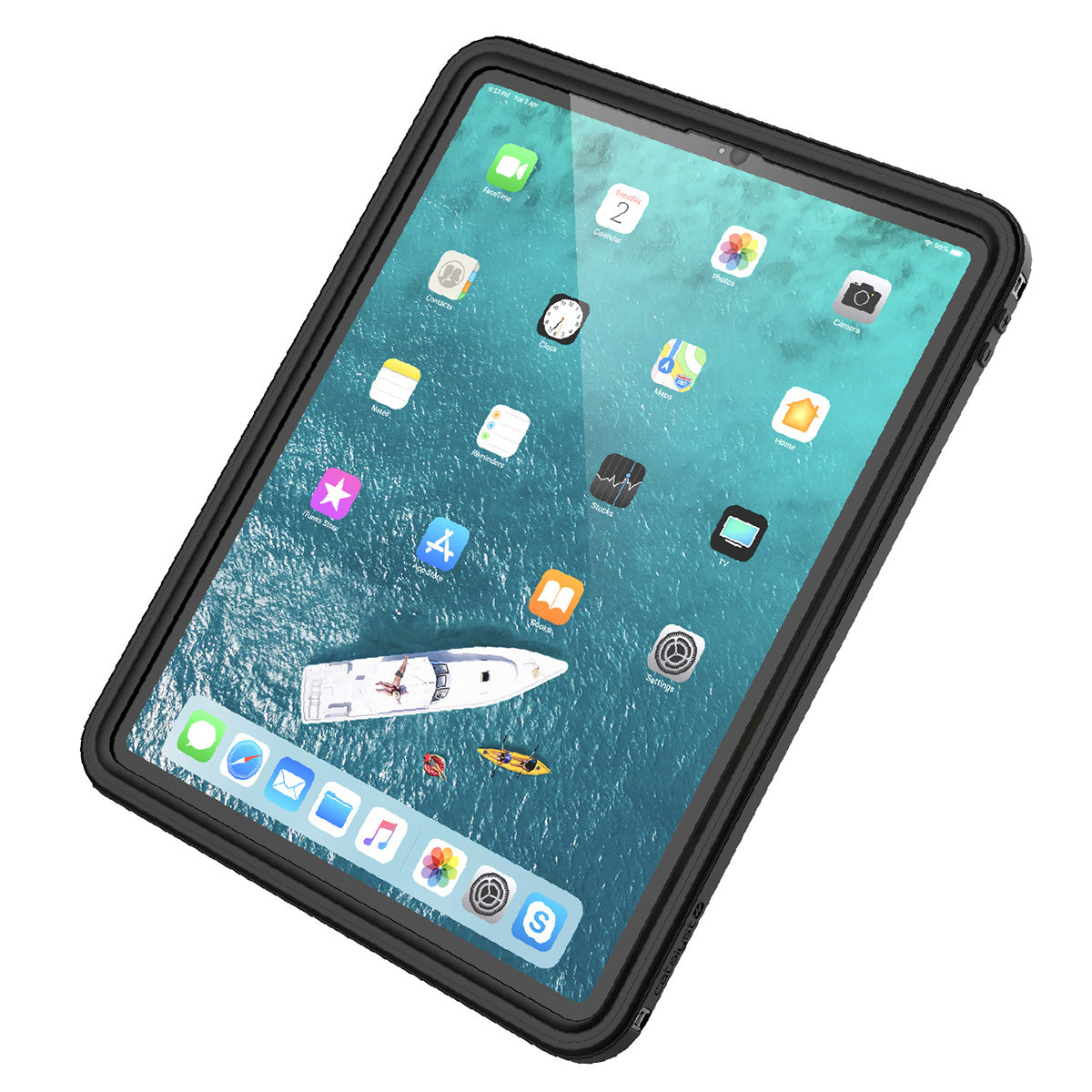 Catalyst waterproof case for ipad pro gen 3 12.9in black front view 