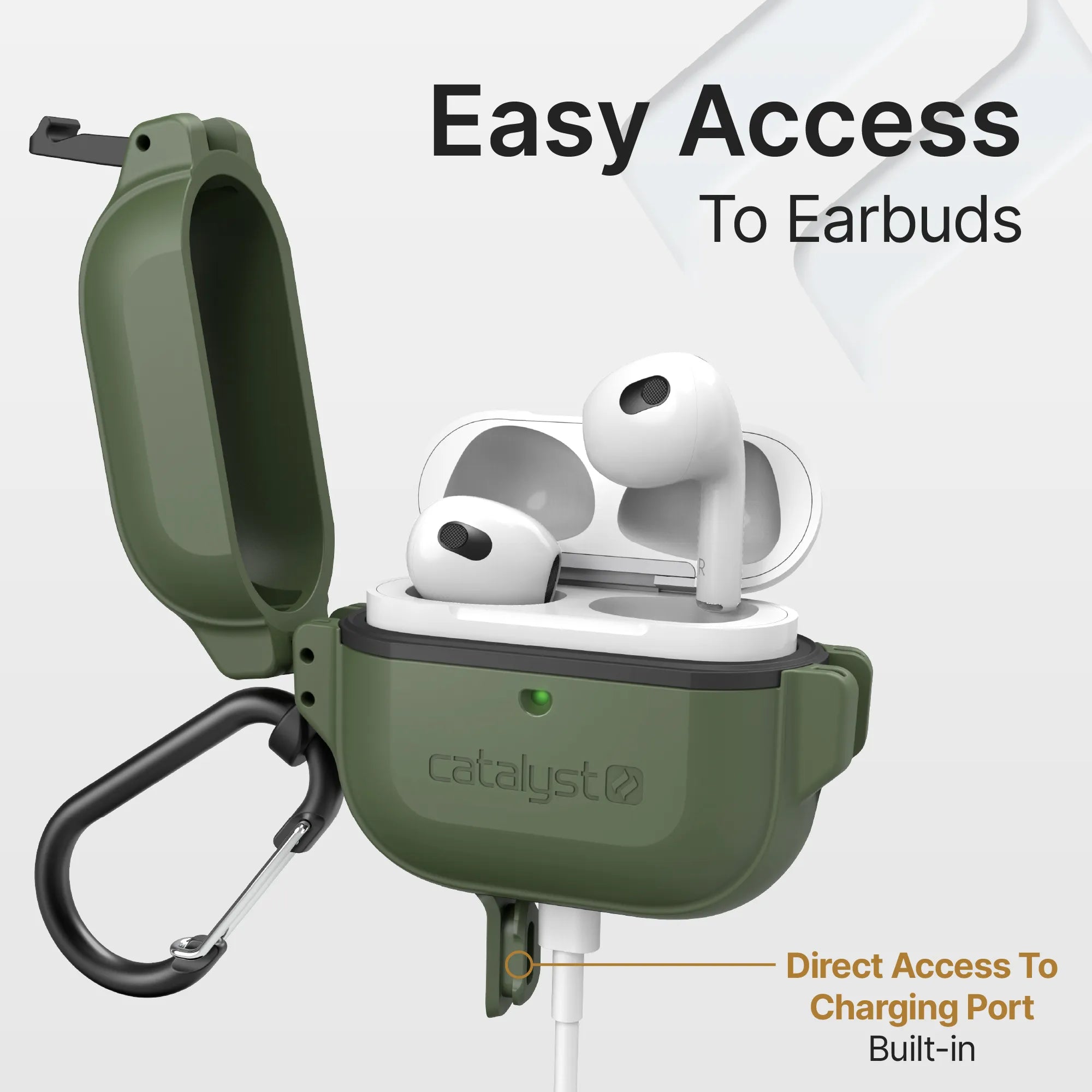 AirPods (Gen 3) - 330ft Waterproof Total Protection Case + Carabiner