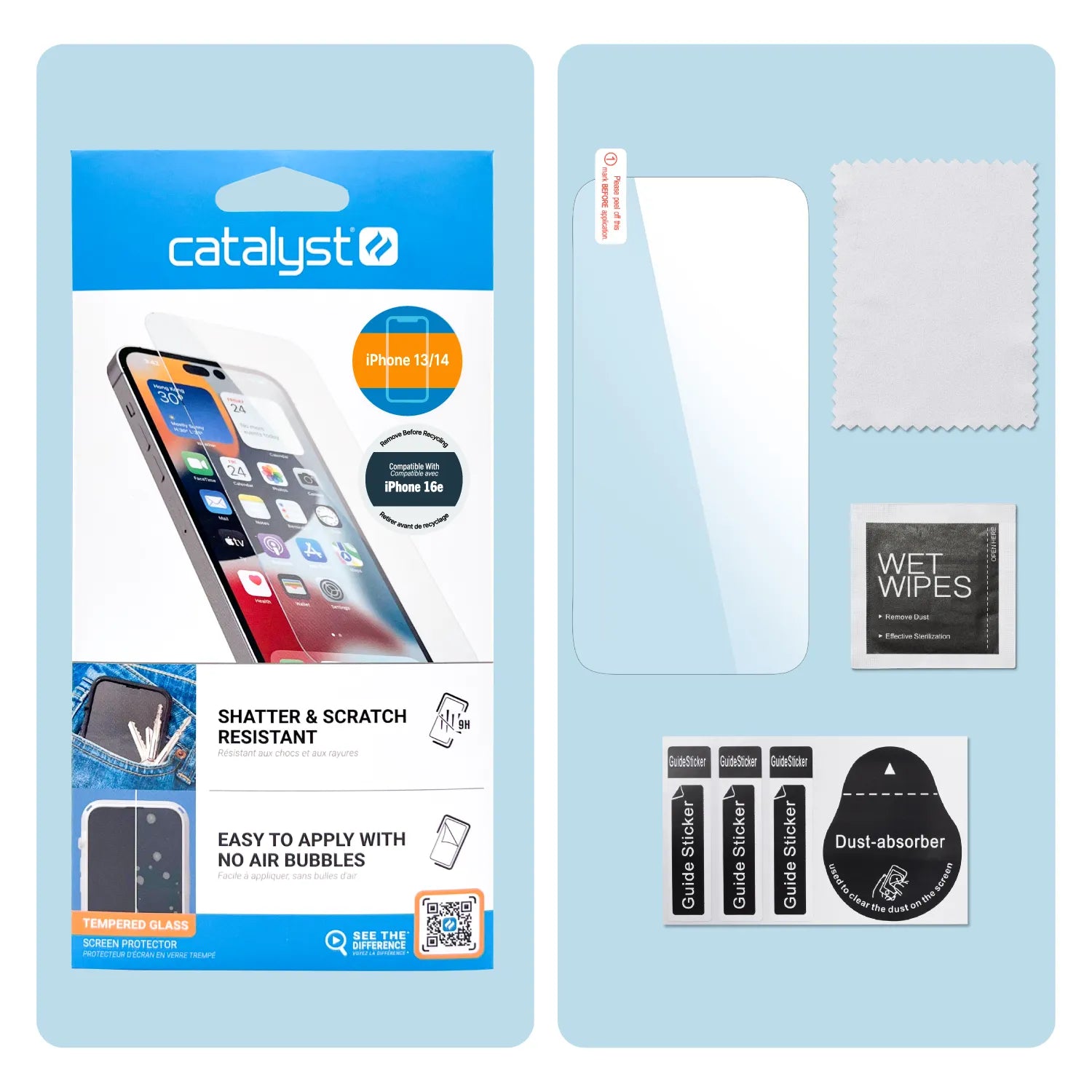 iPhone 16e / 14 / 13 - Tempered Glass Screen Protector