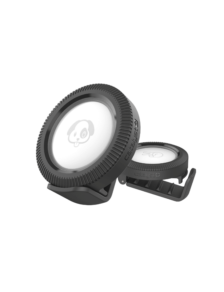 Two Airtag cases on white background