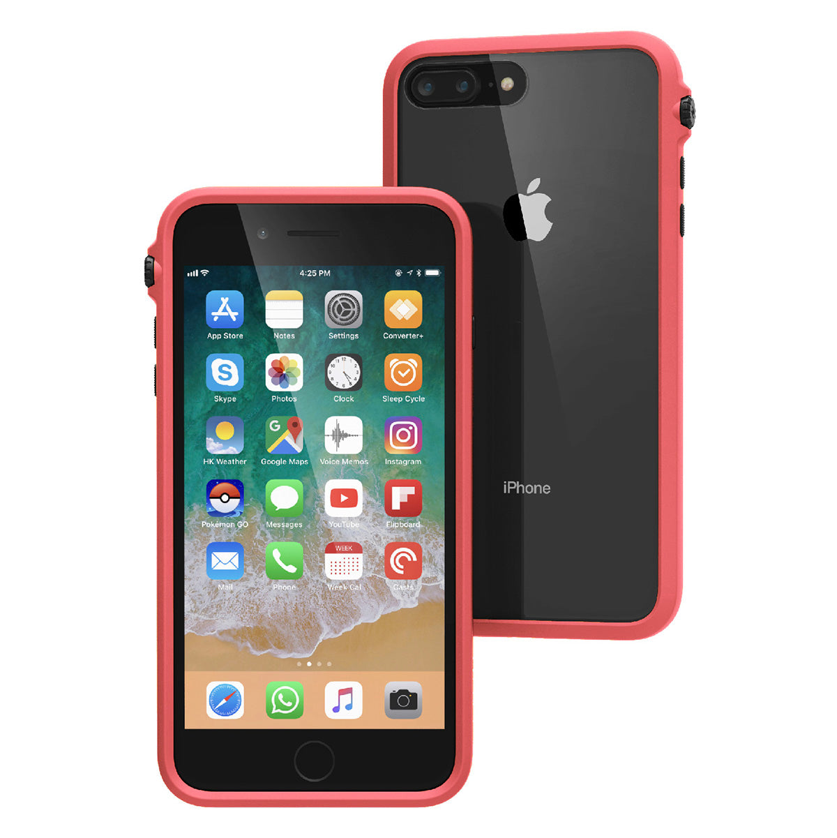 Catalyst Impact Protection Case for iPhone 8 Plus and 7 Plus showing the front and back of the case