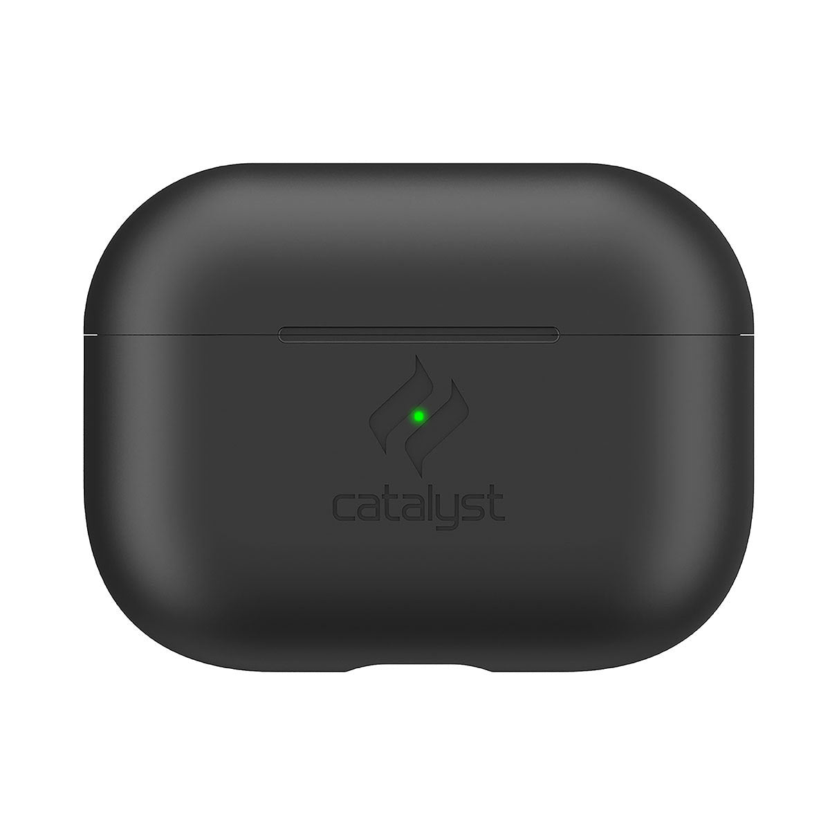Catalyst airpods pro gen 2/1 slim case showing front view of the case in a stealth black colorway