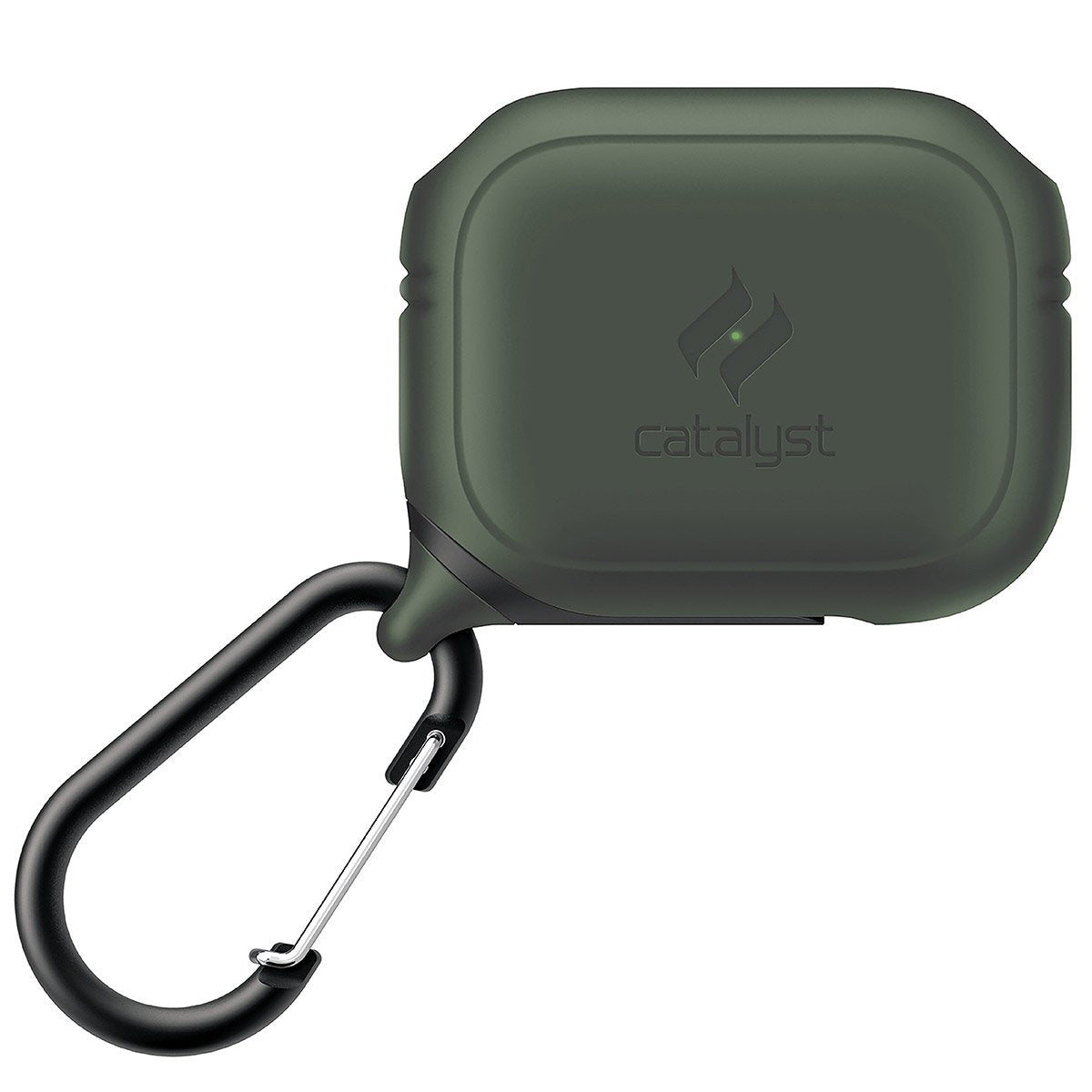 CATAPDPROGRN | catalyst airpods pro gen 2 1 waterproof case carabiner army green front view