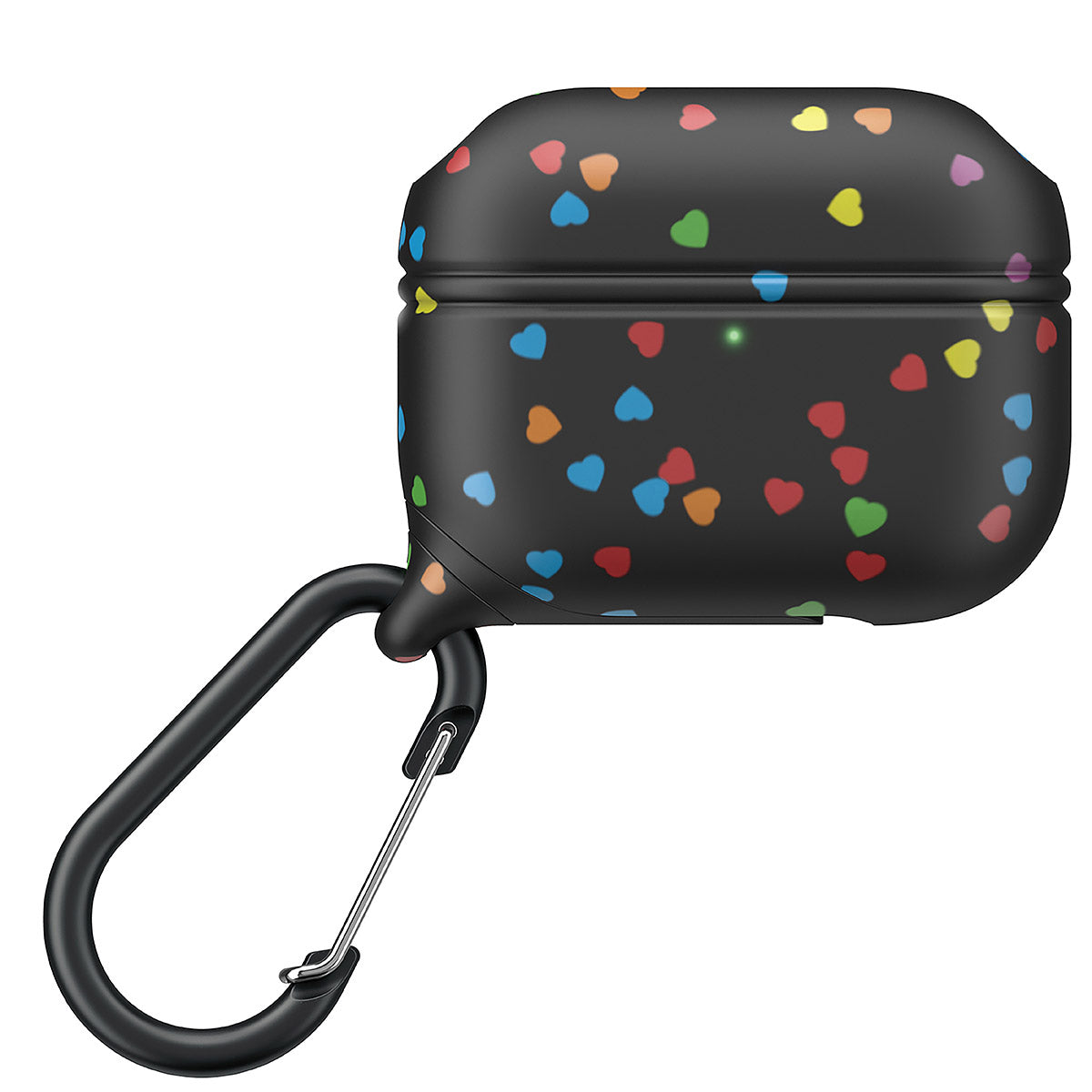 catalyst airpods pro gen 2 1 waterproof case carabiner special edition black with hearts front view