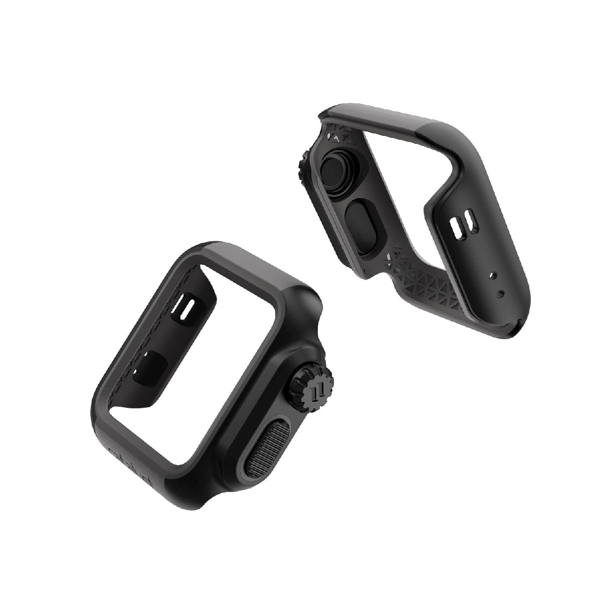 catalyst apple watch series 3 2 38mm impact protection case views of all the sides of the impact protection case black and space gray