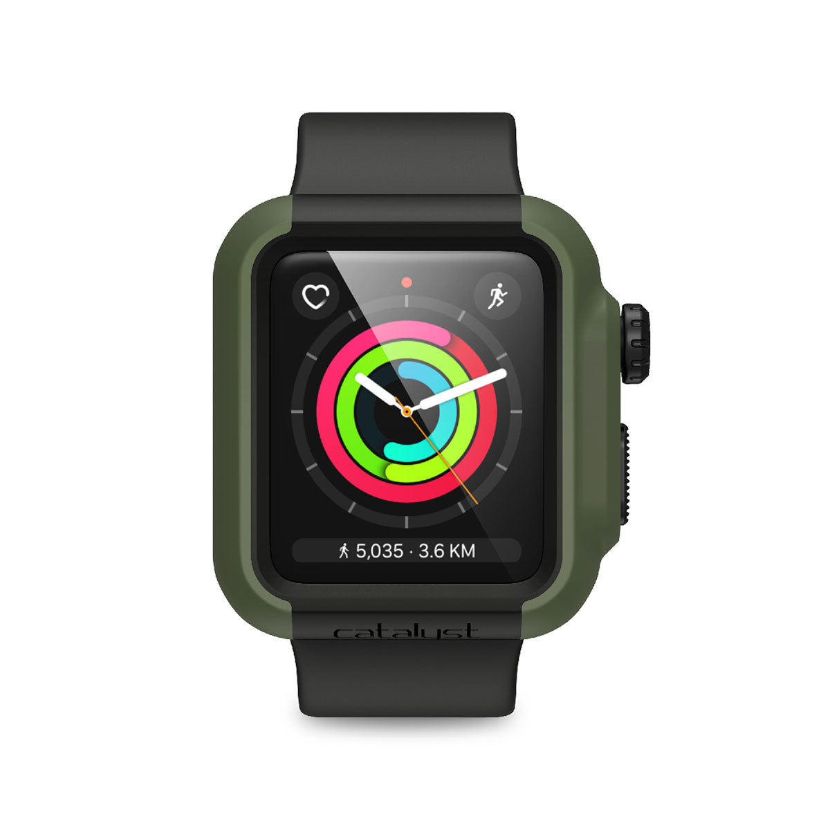 catalyst apple watch series 3 2 42mm impact protection case front view army green impact protection