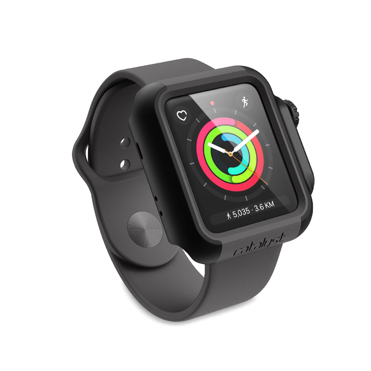 catalyst apple watch series 3 2 42mm impact protection case side view of the impact protection case black and space gray