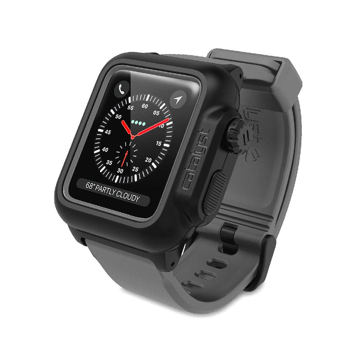 catalyst apple watch series 3 42mm waterproof case band showing catalyst waterproof case itself with gray band
