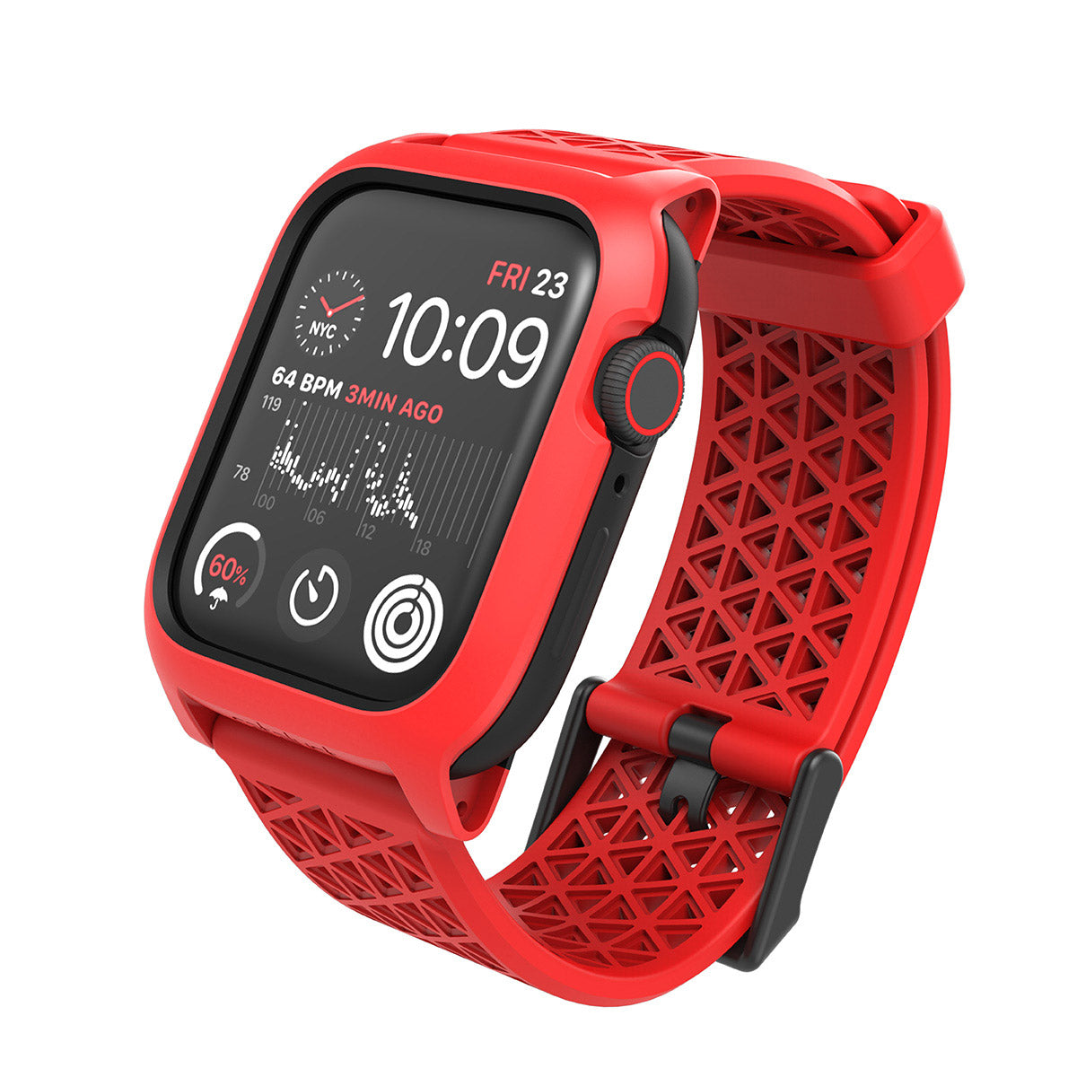 catalyst apple watch series 6 5 4 se gen 21 44mm 40mm impact protection case sport band flame red with apple watch
