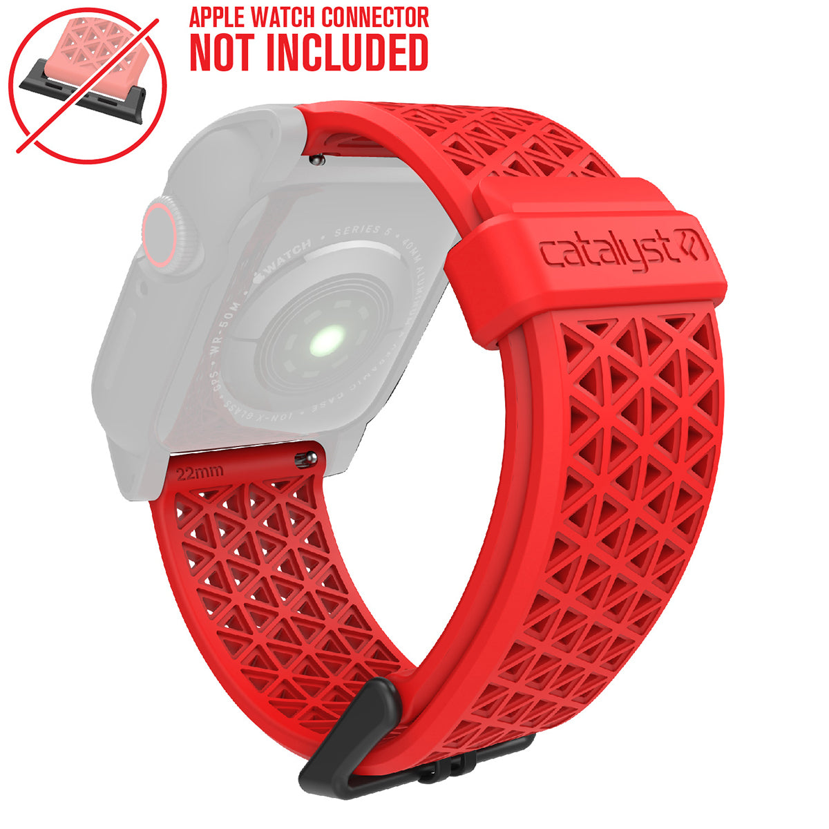 catalyst apple watch series 9 8 7 6 5 4 SE Gen 2 1 38 40 41mm sport band buckle edition catalyst sport band red text reads apple watch connector not included