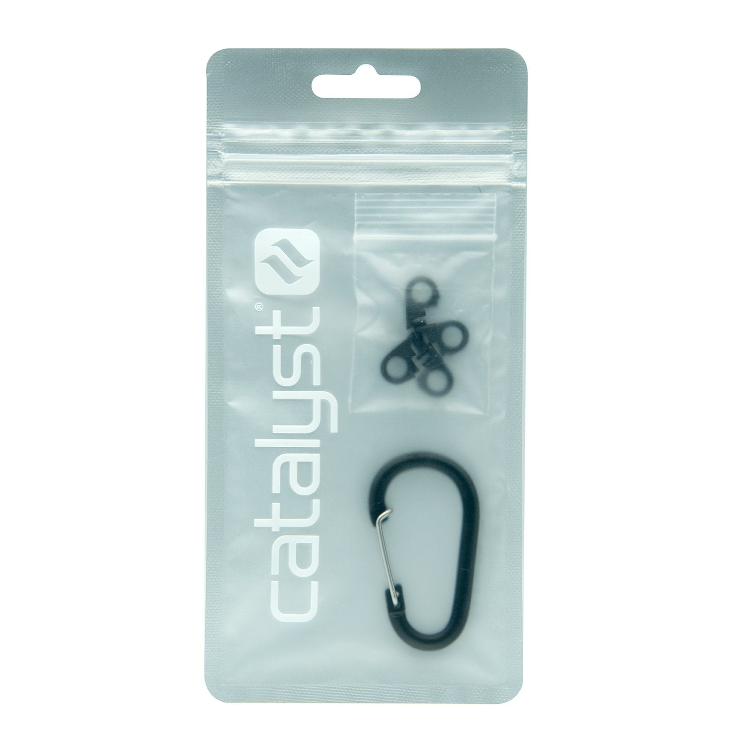 Catalyst carabiner attachment inside packaging
