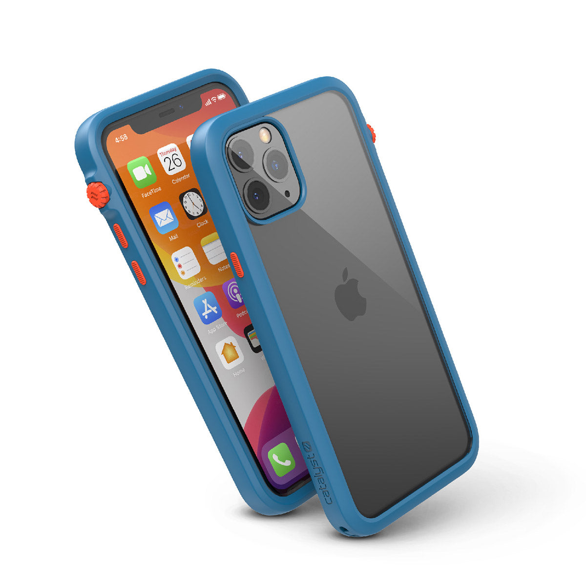 catalyst iPhone 11 series impact protection case blueridge sunset showing side views and buttons of the case for iPhone 11 pro