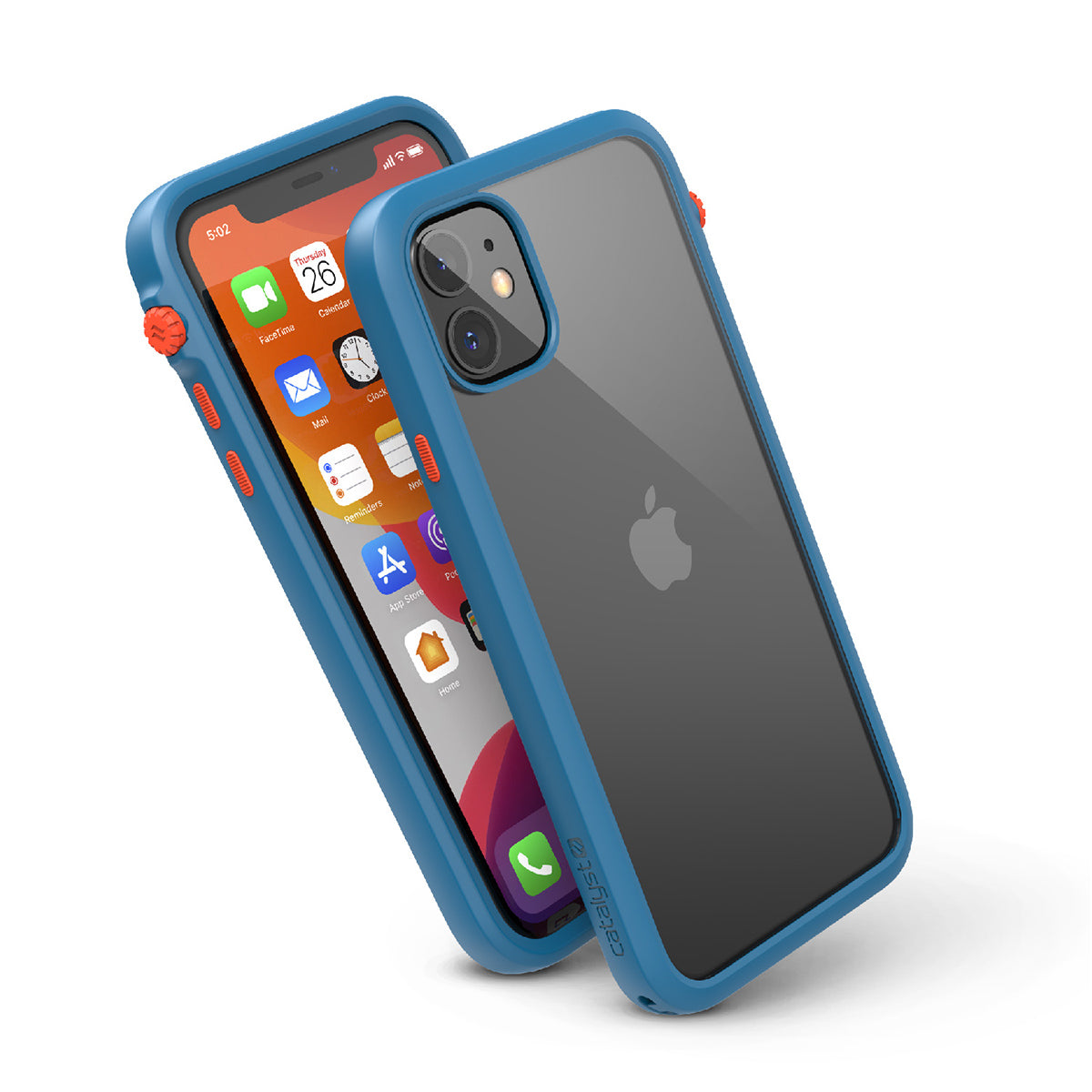 catalyst iPhone 11 series impact protection case blueridge sunset showing side views and buttons of the case for iPhone 11