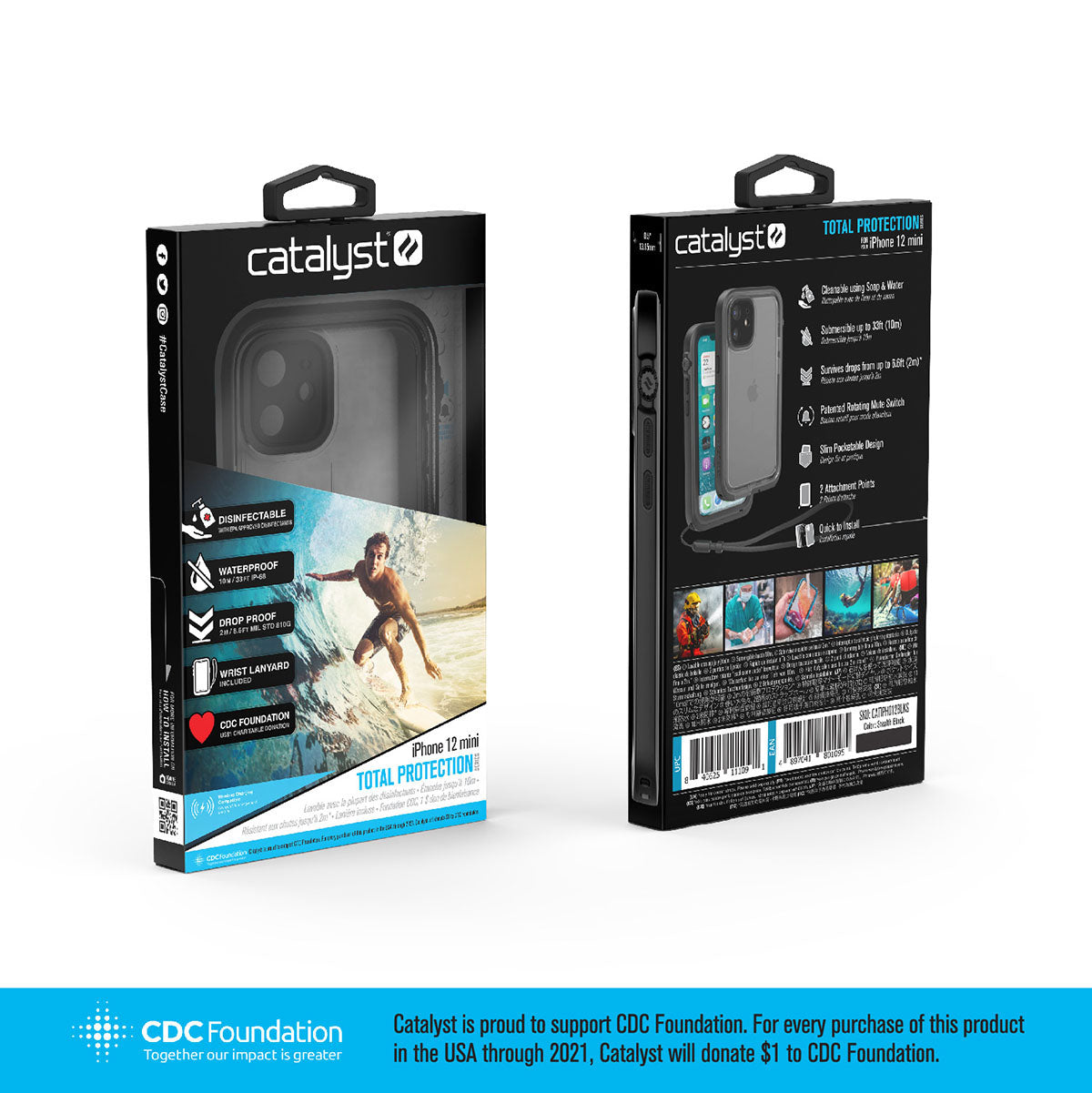 Catalyst iPhone 12 mini waterproof case total protection sample packaging