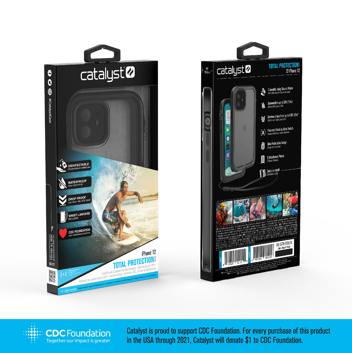 Catalyst iPhone 12 waterproof case total protection sample packaging