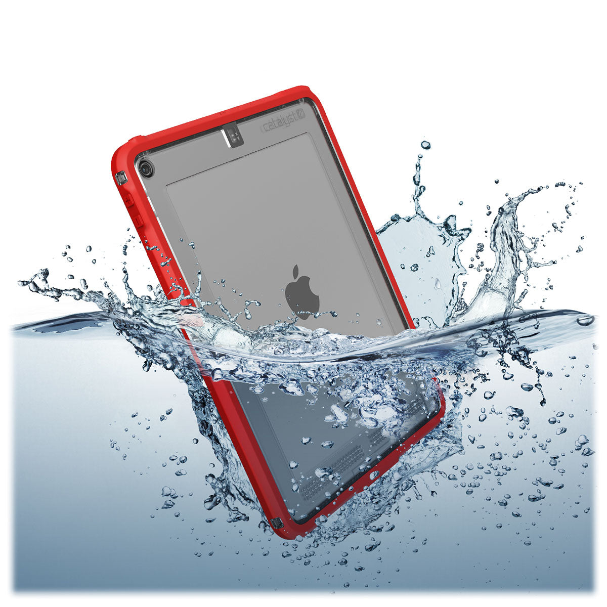 catalyst ipad air gen 3 10.5 waterproof case flame red half is submerged in water