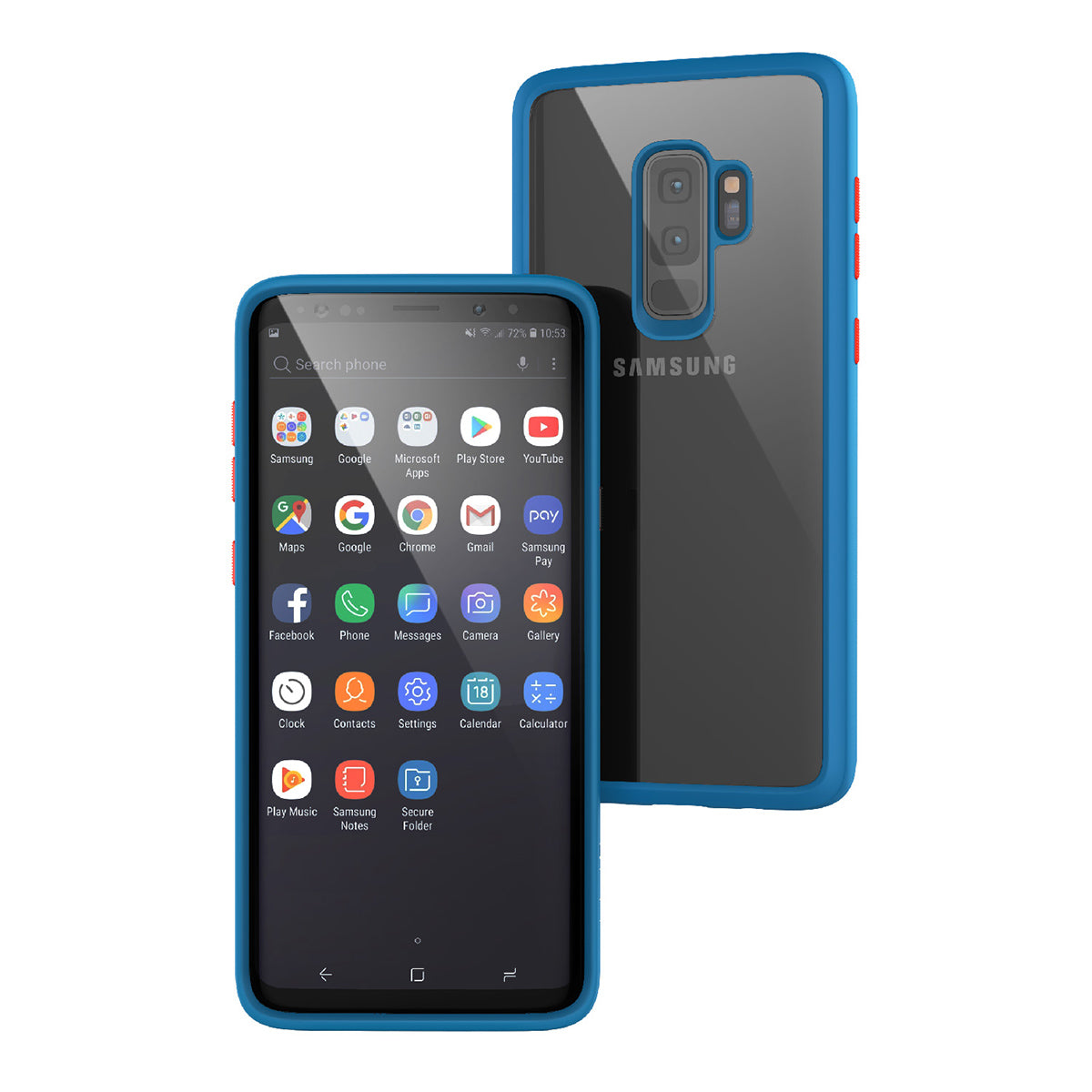 catalyst samsung galaxy s9 plus impact protection case blueridge sunset front and back view
