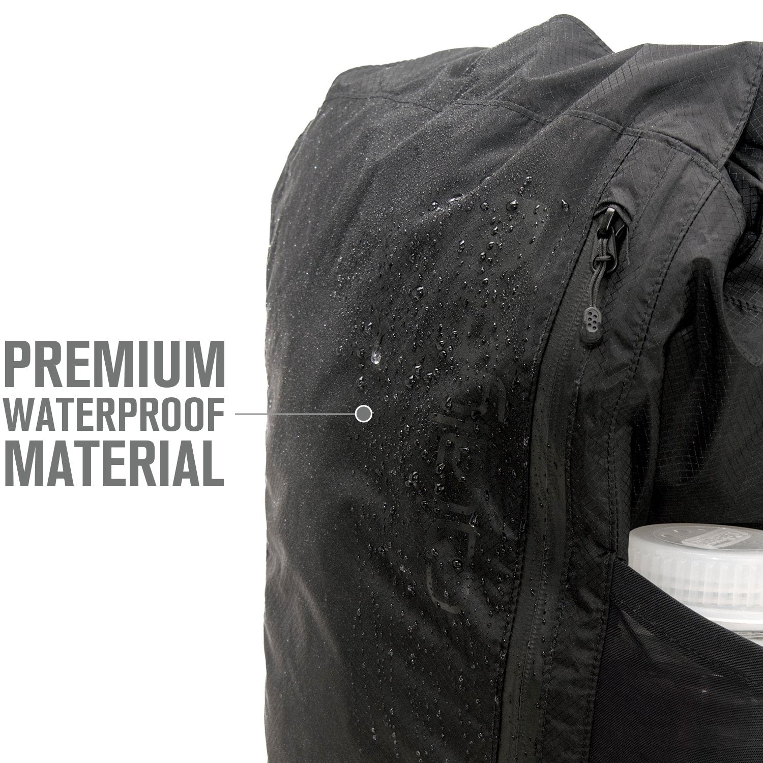 catalyst waterproof 20l backpack with droplets of water text reads premium waterproof material