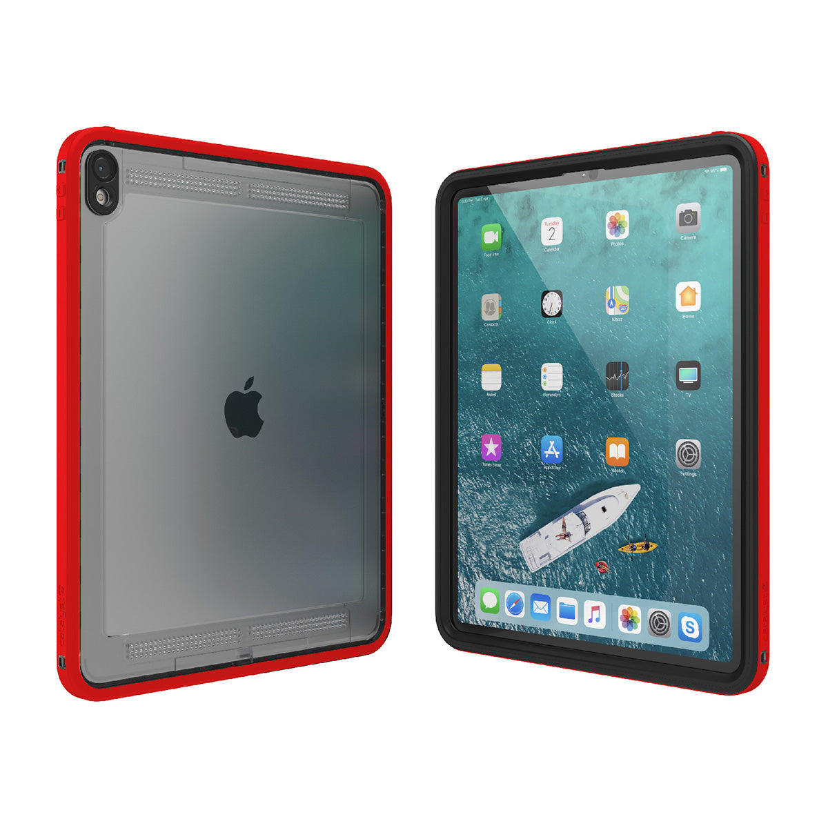 Catalyst waterproof case for ipad pro gen 3 12.9in red front and back