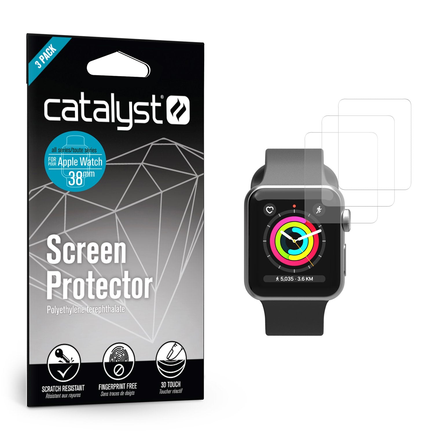 Screen Protector for 38mm Apple Watch - 3 Pack