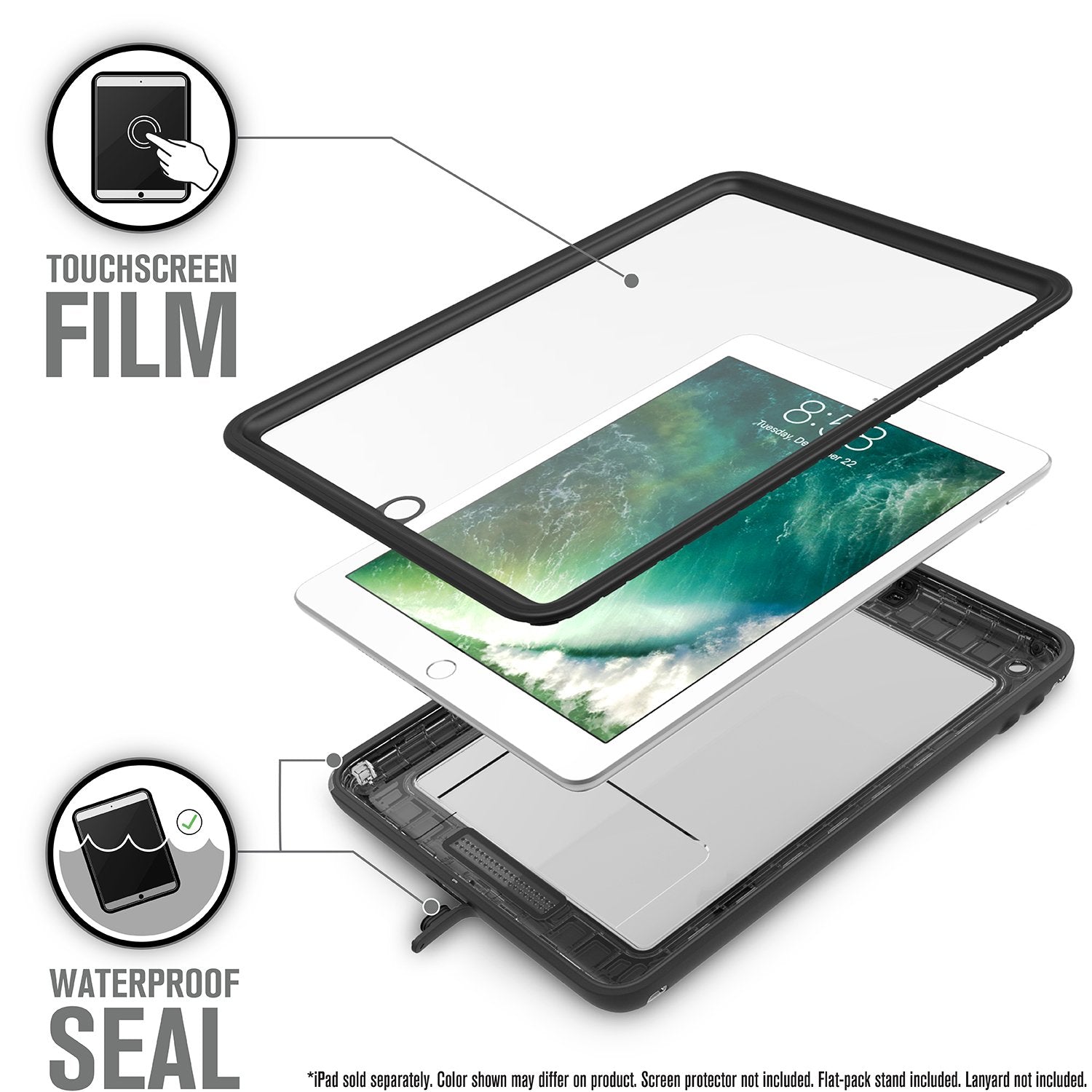 CATIPD5THBLK | WATERPROOF CASE FOR IPAD 9.7-INCH - 5TH & 6TH GEN (2017/2018)